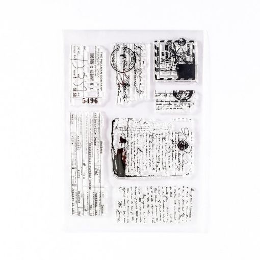Vintage Botanical Arrangement Silicone Stamp Set - 5 PCS (English) - 1