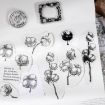 Vintage Botanical Arrangement Silicone Stamps - 5 PCS Moon Phase Set - 4