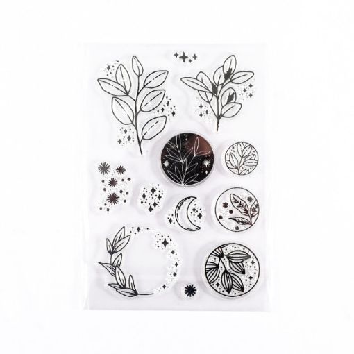 Vintage Botanical Arrangement Silicone Stamps - 5 PCS Clear Plant Set - 1