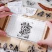 Vintage Botanical Arrangement Silicone Stamps - 5 PCS Clear Plant Set - 5