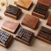 Vintage Wooden Alphabet & Number Stamps Set - 28PCS Cursive Capital - 2