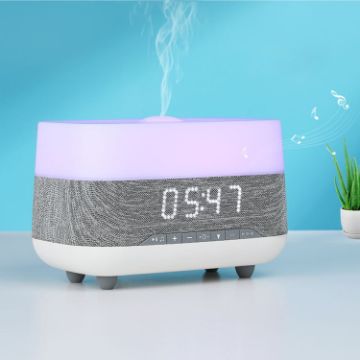 Bluetooth Clock Aromatherapy Humidifier 300ml, Seven-color Light, EU Plug - 1