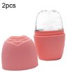2pcs L-03-01 Face Ice Roller Massage Tray - Vitality Orange Silicone - 1