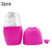 2pcs L-03-01 Face Ice Roller Massage Tray - Rose Red Silicone - 1