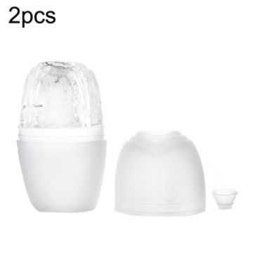 2pcs L-03-01 Face Ice Roller Massage Tray - Glacier White Silicone - 1