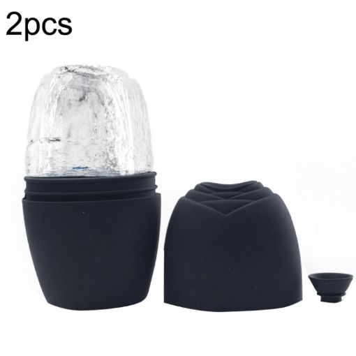 2pcs L-03-01 Face Ice Roller Massage Tray - Mysterious Black - 1