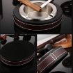 HONEST Cigar Ashtray Metal Cowhide Leather, White+Black Skin - 5