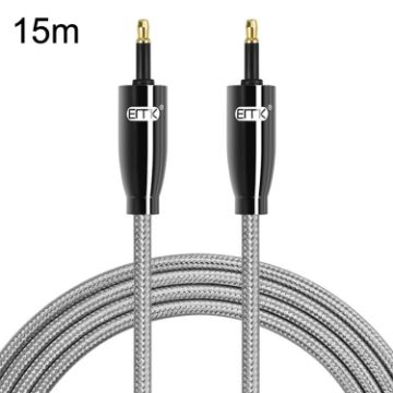EMK QH4.0 Mini Toslink 3.5mm SPDIF Audio Fiber Optical Cable 15m Black - 1