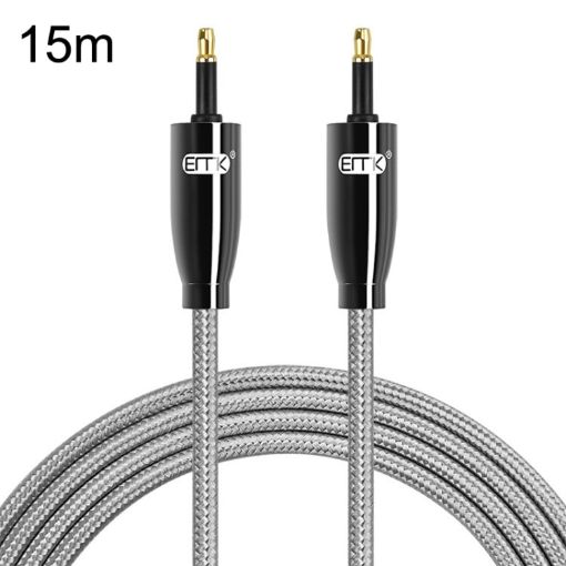 EMK QH4.0 Mini Toslink 3.5mm SPDIF Audio Fiber Optical Cable 15m Black - 1