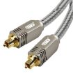 EMK YL/B 2m Transparent Gray Optical Fiber Audio Cable Square to Square - 3