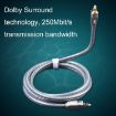 EMK YL/B 15m Transparent Gray Optical Fiber Audio Cable Square to Square - 6