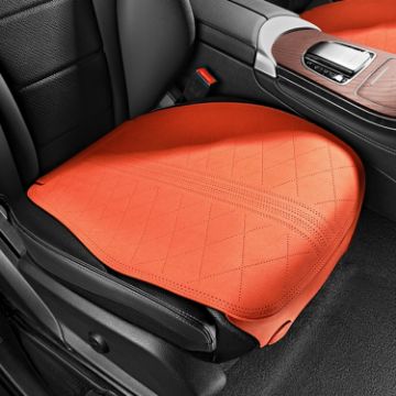 Breathable Flip-fur Car Cushion - Front Seat, Orange, All Seasons - 1