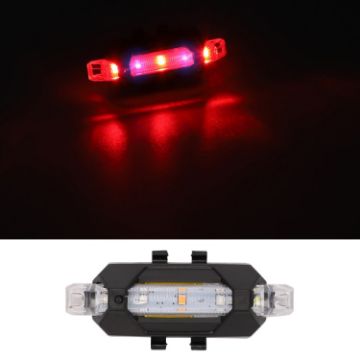 Motorcycle Bicycle Charging Strobe Warning Tail Light - Red Blue - 1