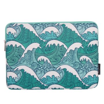 13" Green Wave PU Leather Laptop & Tablet Sleeve Bag H3-04 - 1
