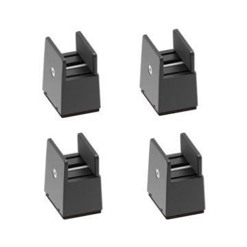Adjustable Furniture Feet Pads 4pcs, 50mm High, Black Plywood, 10-37mm - 1