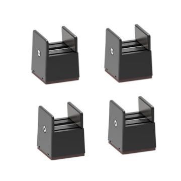 Adjustable Furniture Heightening Feet Pads 4pcs, 50mm High, Black Plywood - 1