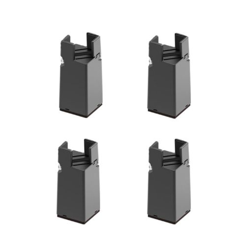 Adjustable Furniture Heightening Feet Pads 4pcs, 75mm High, Black Clip - 1