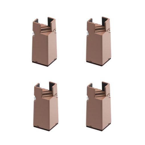 Adjustable Furniture Feet Pads 4pcs, 75mm High, Brown Clip 22-42mm - 1