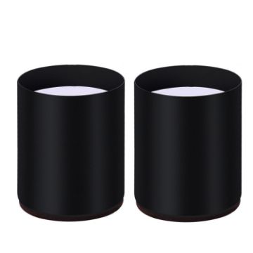 2pcs Furniture Carbon Steel Heightening Foot Pad, Round 6x10cm Black - 1