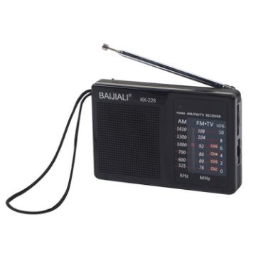 BAIJIALI BJL228 Retro Portable FM AM Radio with Built-in Speaker Black - 1