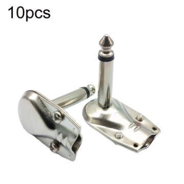 10pcs 6.35mm Right Angle Mono Guitar Plug Audio Amplifier Connector - 1