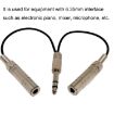 6.35mm Male to 2 Female Guitar Cable - Noise Reduction, Shielded, 0.2m - 5