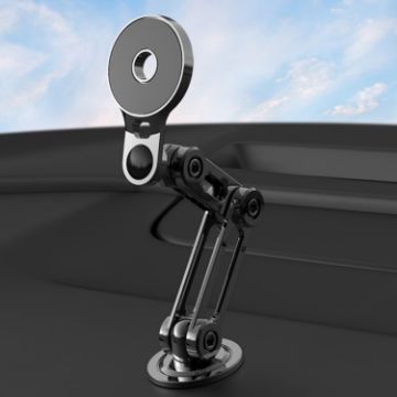 Black Car Desktop Folding Magnetic Suction Mobile Phone Holder - 1