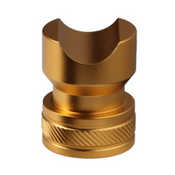 Gold Metal Portable Cigar Holder - Large Diameter, Non-slip Bottom - 1