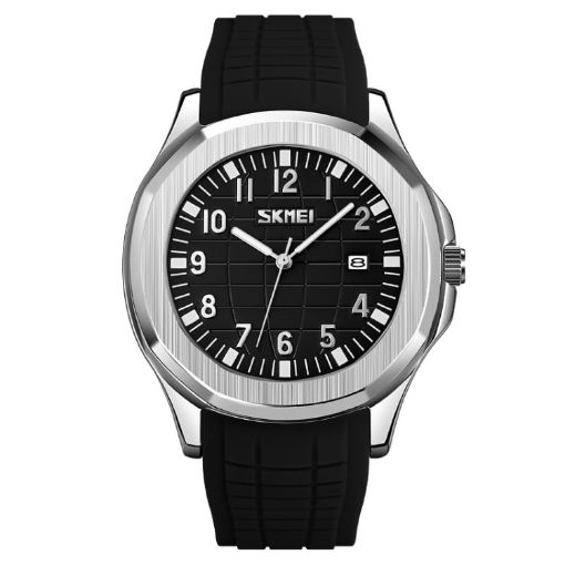 SKMEI 9286 Men's Waterproof Quartz Watch - Black Belt & Noodles - 1