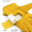 Cowhide High Temp Welding Gloves Insulated Foil Anti-Heat (L Yellow) - 2