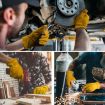 Cowhide High Temp Welding Gloves Insulated Foil Anti-Heat (L Yellow) - 5