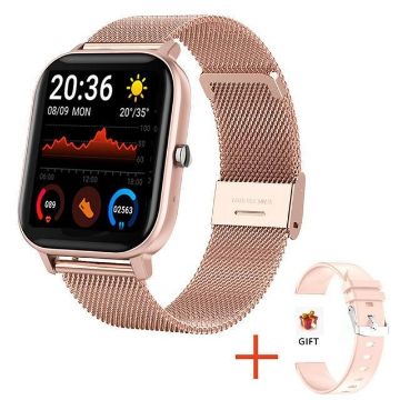 H10 Gold Smart Watch 1.69" Screen, Bluetooth Call, Heart Rate/BP/Sleep Monitoring - 1