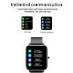 H10 Smart Watch 1.69" Screen, Bluetooth Call, Heart Rate/BP Monitor, Silver - 5