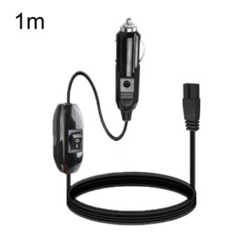 12V/24V Car Refrigerator Cable with Switch, 1m Cigarette Lighter Plug - 1