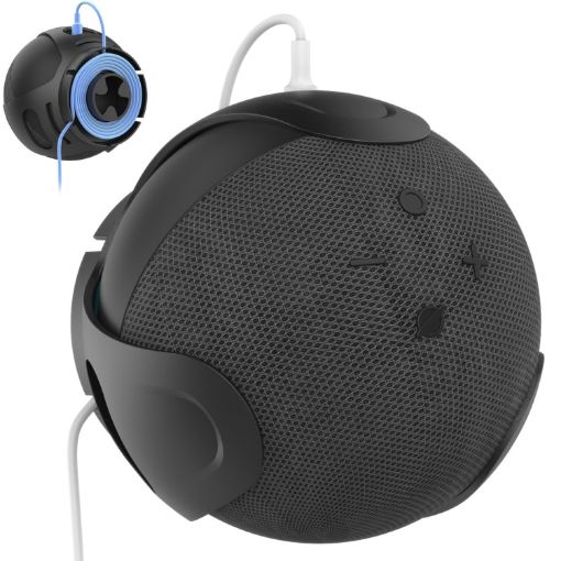 AhaStyle PT183 Wall Stand for Amazon Echo Dot 4/5 Speaker (Black) - 1