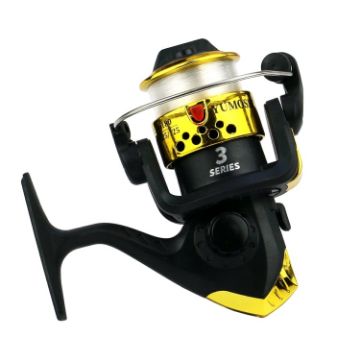 YUMOSHI JL200 Spinning Reel With Line - Electroplated Yellow Finish - 1