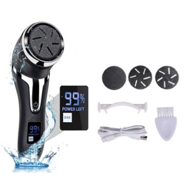 JD-510 Rechargeable Electric Foot Callus Remover with Vacuum - Black - 1