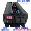 60V to 220V 800W Car Sine Wave Inverter Power Converter - 4000W Peak - 3