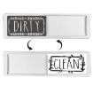 Double-Sided Dishwasher Magnet Clean Dirty Sign - Silver Gray White - 1