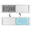 Double-Sided Dishwasher Magnet Clean Dirty Sign - Silver Gray Blue - 1