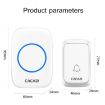 CACAZI A06-DC Wireless Waterproof Music Doorbell, Battery Powered, Black - 3