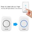 CACAZI A06-DC Wireless Waterproof Music Doorbell, Battery Powered, Black - 5