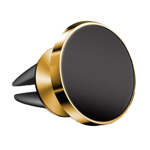 Gold Aluminum Alloy Car Phone Holder - Magnetic Suction Air Outlet Mount - 1