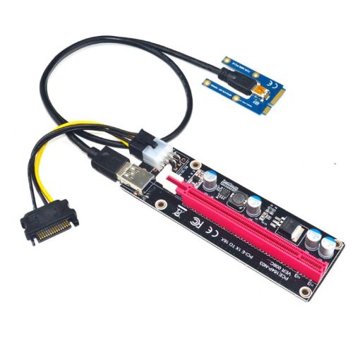 Mini PCI-E 1X to 16X Riser PCE164P-N03 VER006C for Laptop, 6pin Blackboard - 1