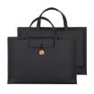 Elastic Button Laptop Handbag - Waterproof PU, 13.3/14 inch, Black - 1