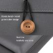 Navy 15.4/16" Elastic Button Waterproof PU Laptop Handbag - 5