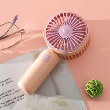 Portable Pink Handheld USB Charging Desktop Electric Fan - Small Size - 1
