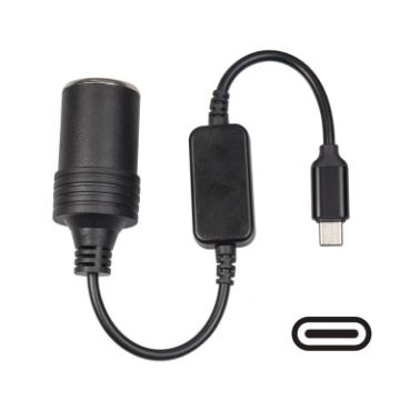 1.2m 12W Power Driving Recorder TYPE-C to Cigarette Lighter Adapter - 1