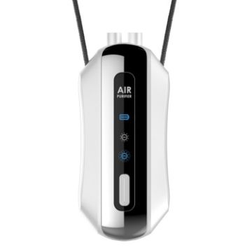 Portable Negative Ion Air Purifier - Rope Style, White, Neck Hanging - 1