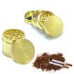 Gold Coin Pattern Zinc Tobacco Grinder, 40mm 4 Layers - 7